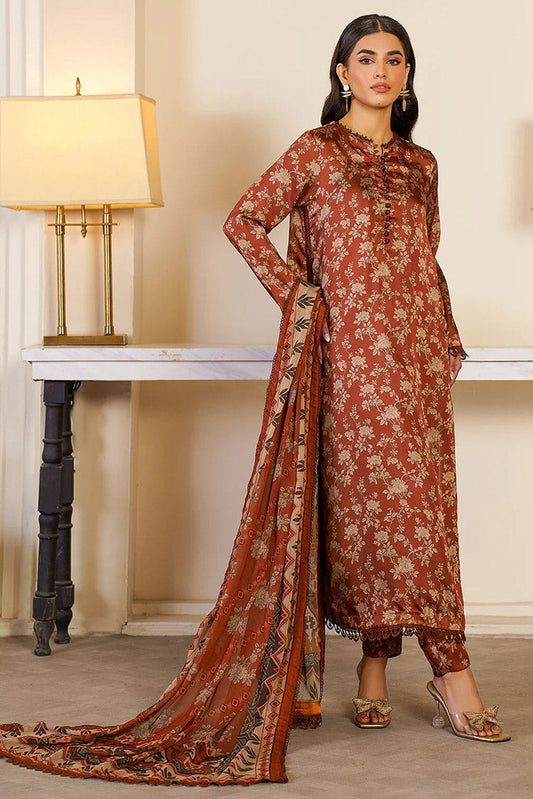 Picture of Zarif - ZSP 06 BRONZE Printed Silk Collection - Available at Raja Sahib