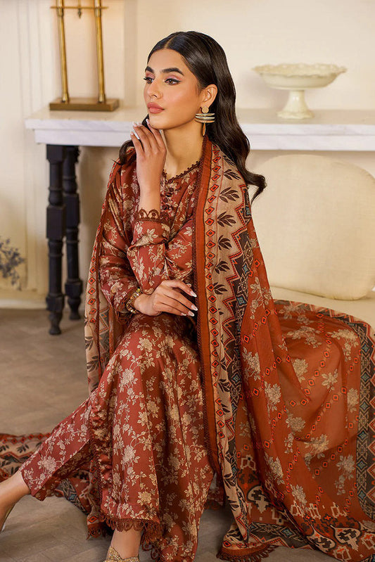 Picture of Zarif - ZSP 06 BRONZE Printed Silk Collection - Available at Raja Sahib