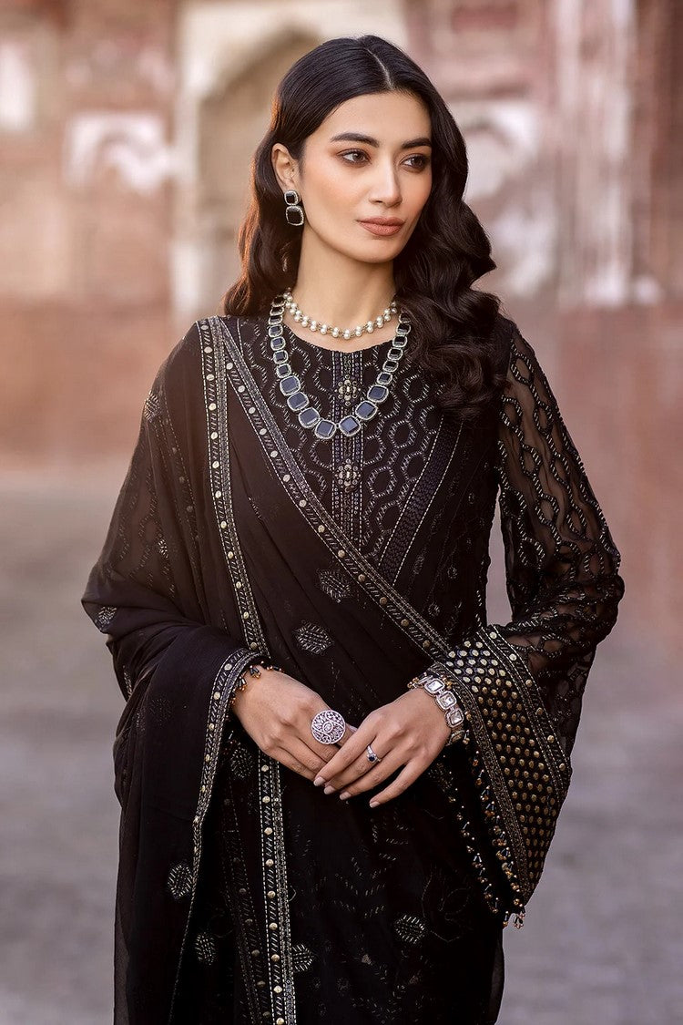 Picture of Flossie - 02 DARK VEIL Safeera Embroidered Chiffon Collection Vol 13 - Available at Raja Sahib