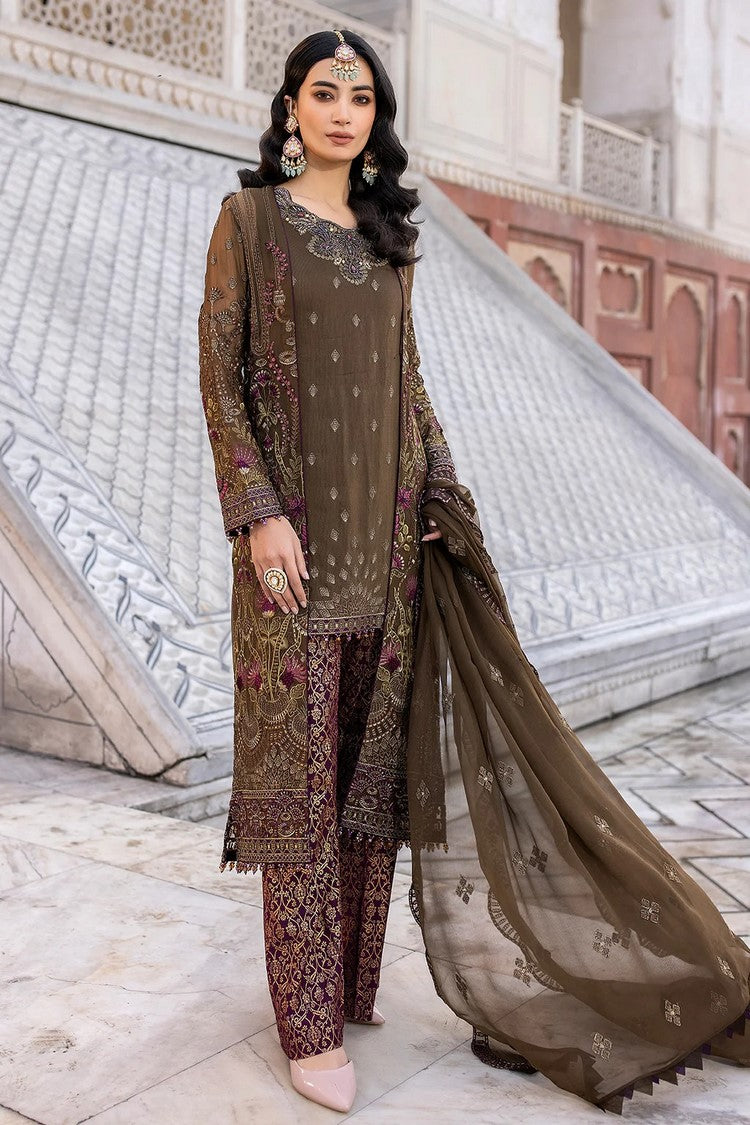 Picture of Flossie - 07 FERRAGNES Safeera Embroidered Chiffon Collection Vol 13 - Available at Raja Sahib