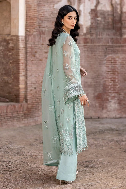 Picture of Flossie - 09 SNOW PEA Safeera Embroidered Chiffon Collection Vol 13 - Available at Raja Sahib