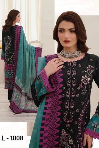 L 1008 Mashaal Embroidered Lawn Collection Vol 10