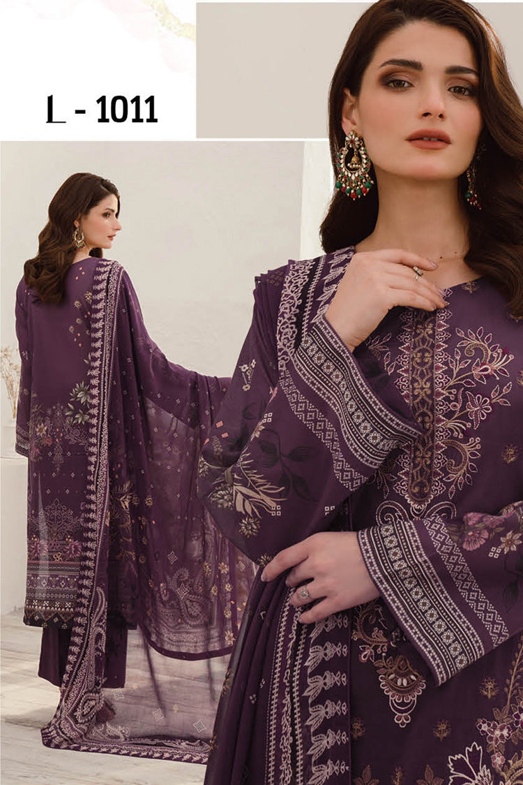 Picture of Ramsha - L 1011 Mashaal Embroidered Lawn Collection Vol 10 - Available at Raja Sahib