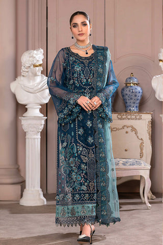 D 008 Azure Blue JJ Embellished Luxury Collection Vol 2