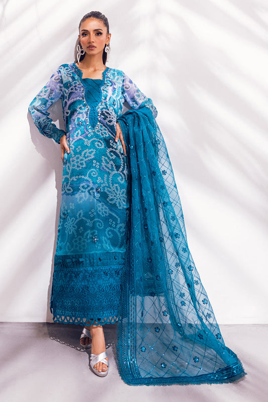 Picture of Nureh - NU2 137 Blue Charm  Ballerina Embroidered & Embellished Chiffon Collection - Available at Raja Sahib