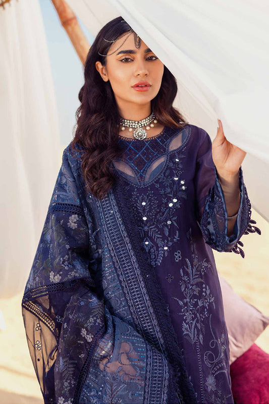 Picture of Nureh - NE 77 NILE BLUE Sehra Embroidered Swiss Lawn Collection - Available at Raja Sahib