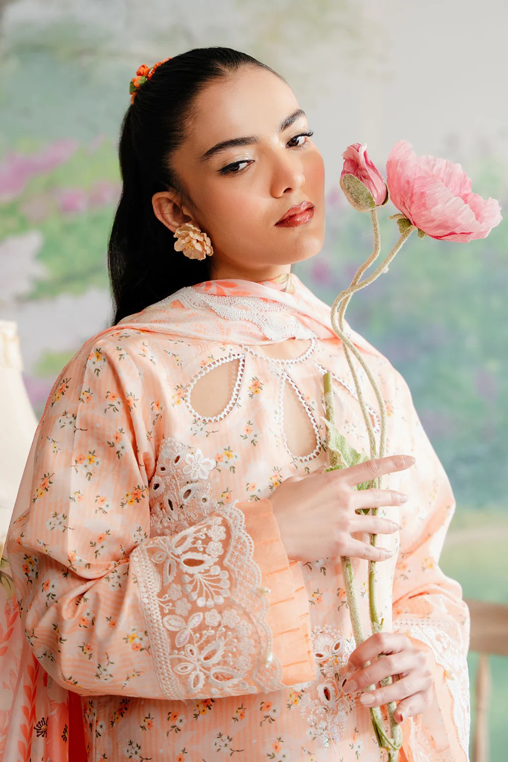 Picture of Afrozeh - AL 24 V1 10 Buttercup The Floral Charm Embroidered Lawn Collection - Available at Raja Sahib