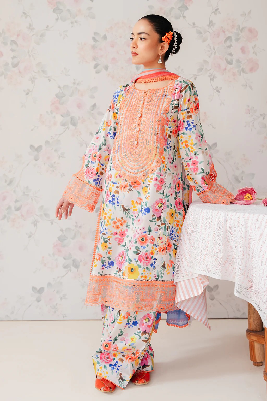 Picture of Afrozeh - AL 24 V1 06 Sundance The Floral Charm Embroidered Lawn Collection - Available at Raja Sahib