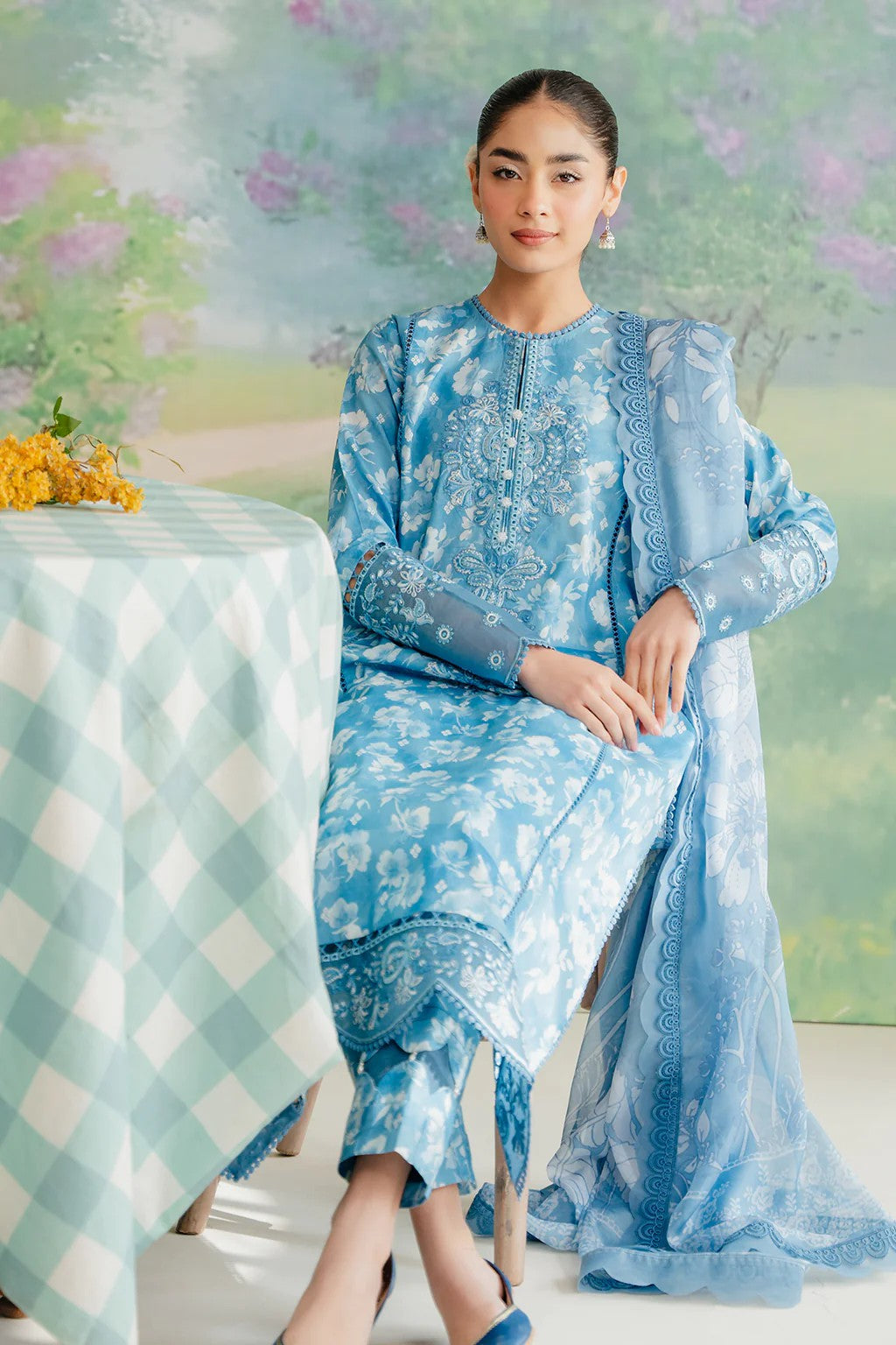 Picture of Afrozeh - AL 24 V1 08 Nigella The Floral Charm Embroidered Lawn Collection - Available at Raja Sahib