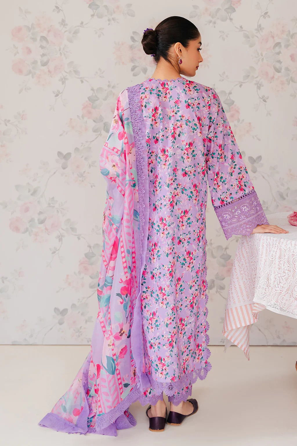 Picture of Afrozeh - AL 24 V1 09 Orchid The Floral Charm Embroidered Lawn Collection - Available at Raja Sahib