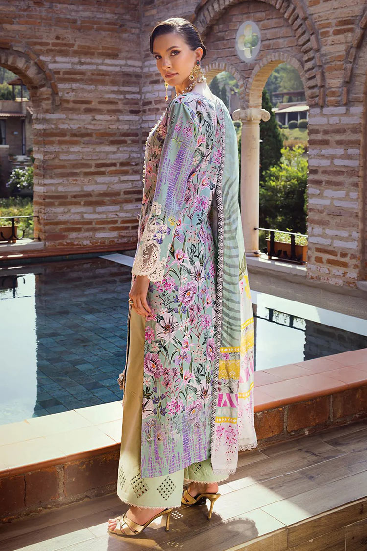 Picture of Elaf - ECT 3B Oak Mist Print Chikankari Collection - Available at Raja Sahib