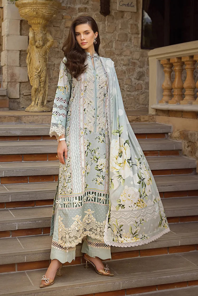 Picture of Elaf - ECT 5A Waterlilly Print Chikankari Collection - Available at Raja Sahib