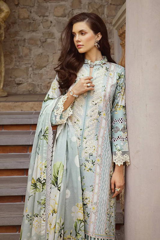 Picture of Elaf - ECT 5A Waterlilly Print Chikankari Collection - Available at Raja Sahib