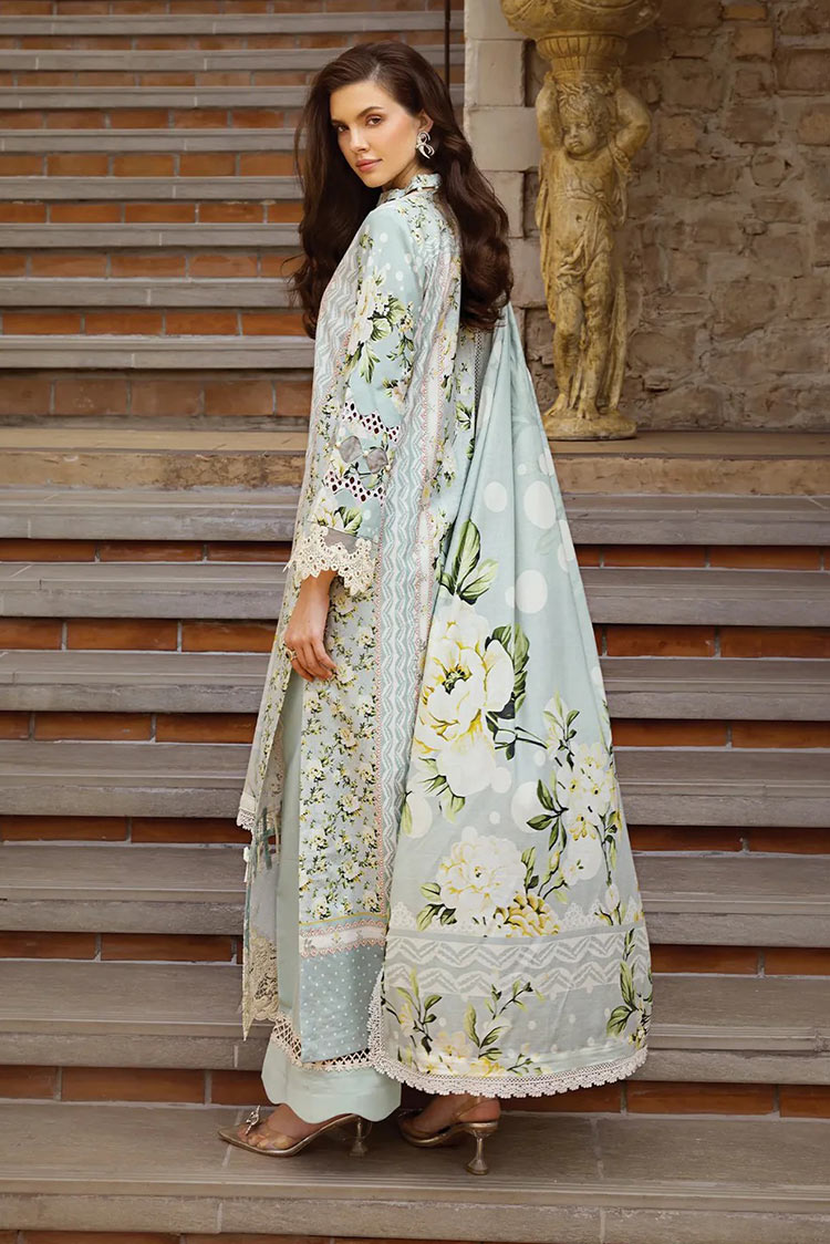 Picture of Elaf - ECT 5A Waterlilly Print Chikankari Collection - Available at Raja Sahib