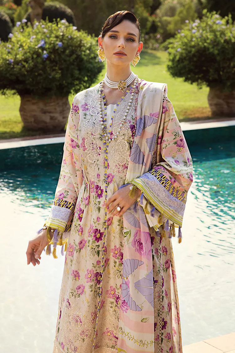 Picture of Elaf - ECT 6A River Dale Print Chikankari Collection - Available at Raja Sahib