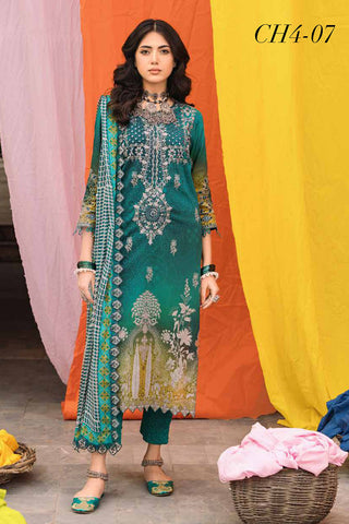 CH4 07 Chunri Embroidered Lawn Collection Vol 1