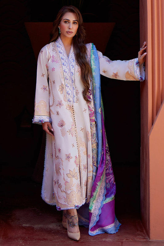 Picture of Farah Talib Aziz - FTA 05 MIWA IVORY Suay Luxury Lawn Collection - Available at Raja Sahib