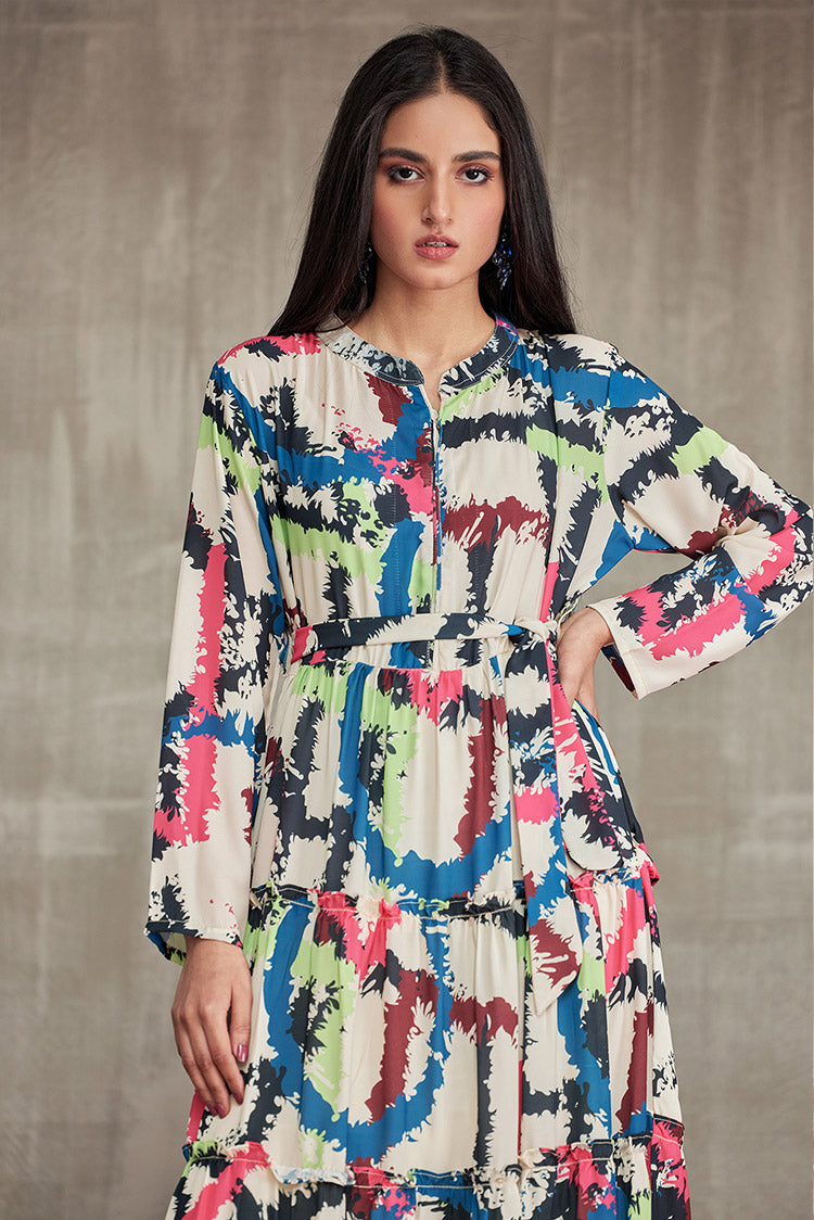 Picture of Ellena - Western Georgette Dress - Available at Raja Sahib