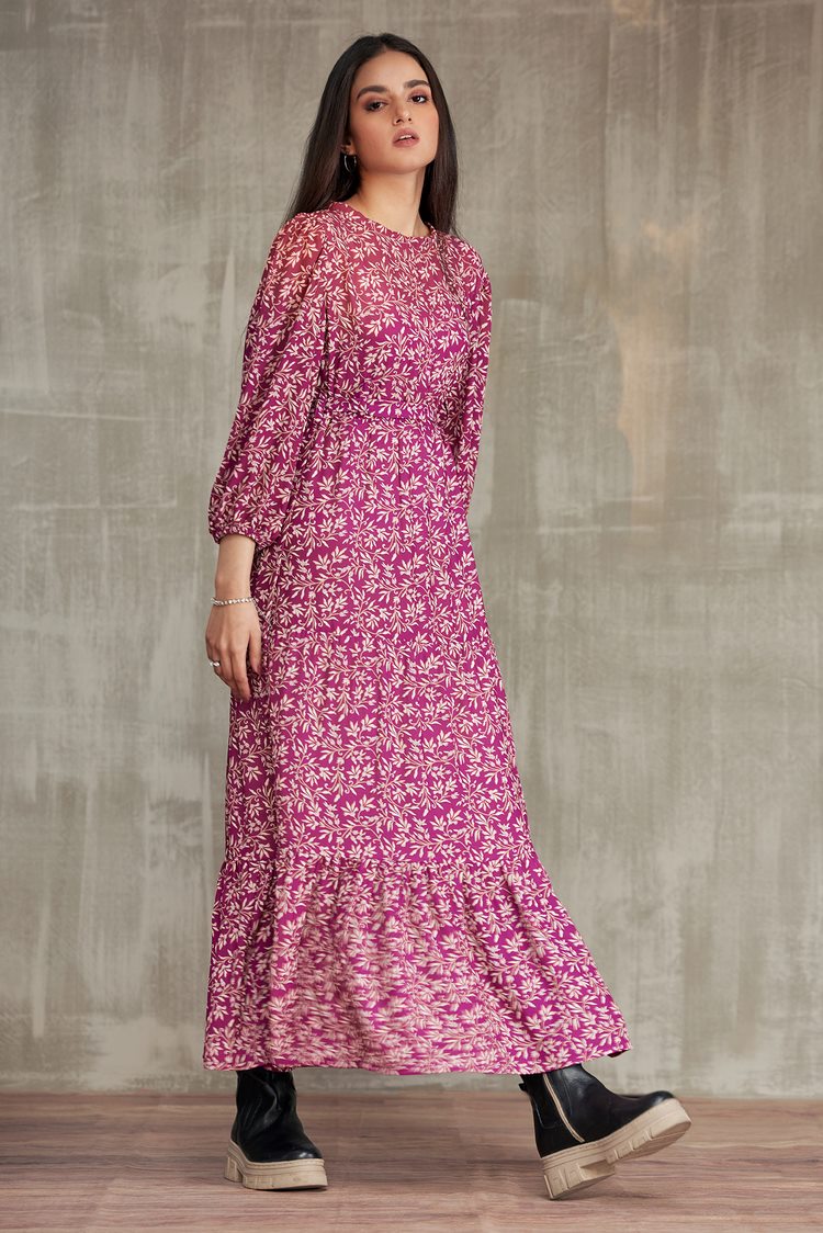 Picture of Ellena - Western Georgette Dress - Available at Raja Sahib