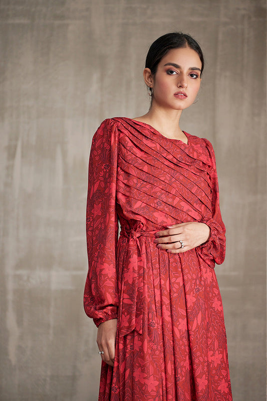 Picture of Ellena - Western Georgette Dress - Available at Raja Sahib