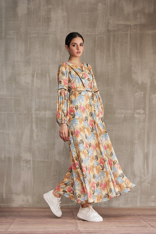 Picture of Ellena - Western Georgette Dress - Available at Raja Sahib