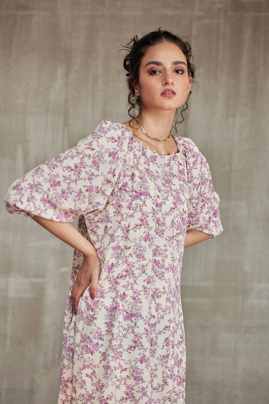 Picture of Ellena - Western Georgette Dress - Available at Raja Sahib