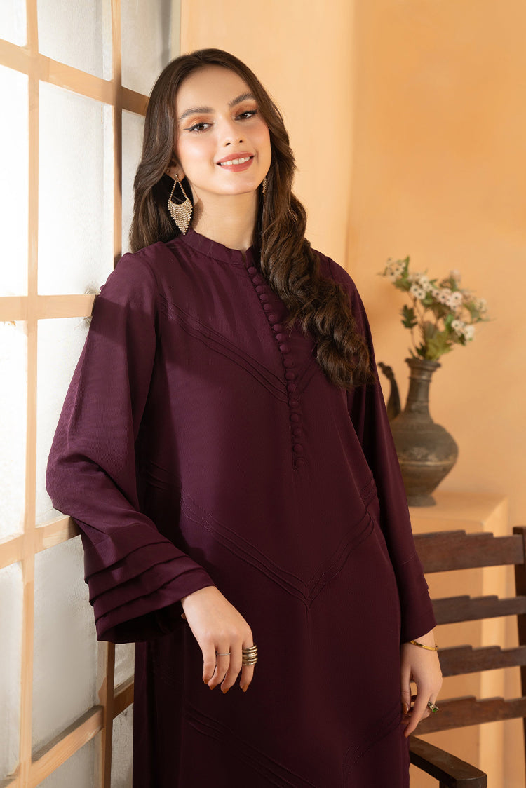 Picture of Hemstitch - Basic Bliss - Plum - Available at Raja Sahib