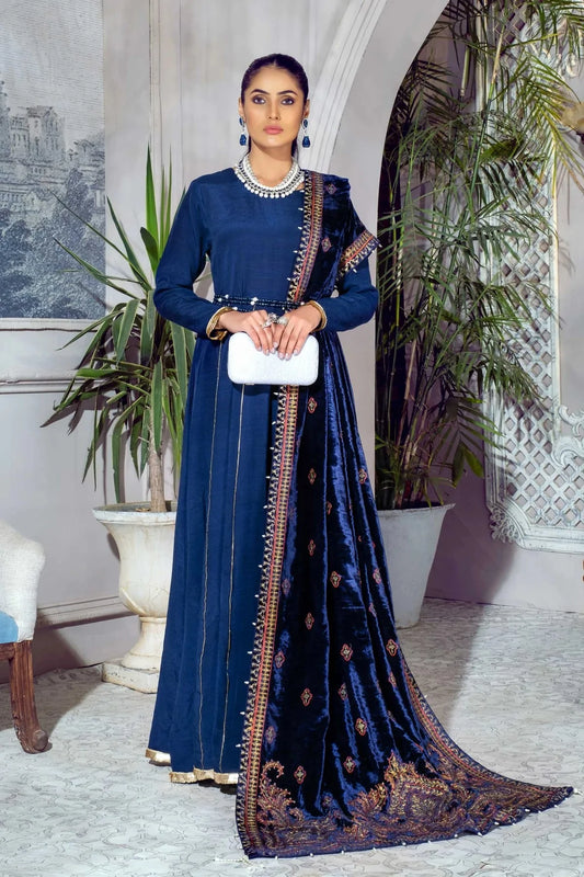 Picture of Shahbano - Ibtida Velvet Pret Collection-Blue Sapphire - Available at Raja Sahib