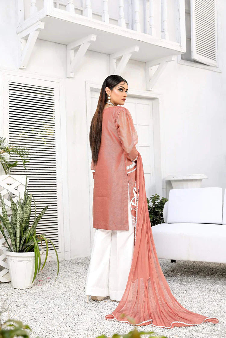 Picture of Maryam Malik - Noor Festive Collection - Burnt Tangerine - Available at Raja Sahib