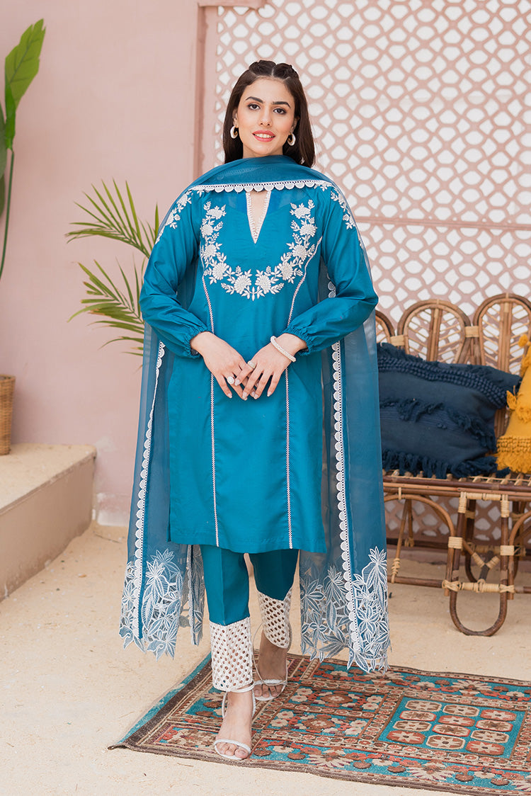 Picture of Maria Osama Khan - Casual Pret Collection - Butterfly Pea - Available at Raja Sahib