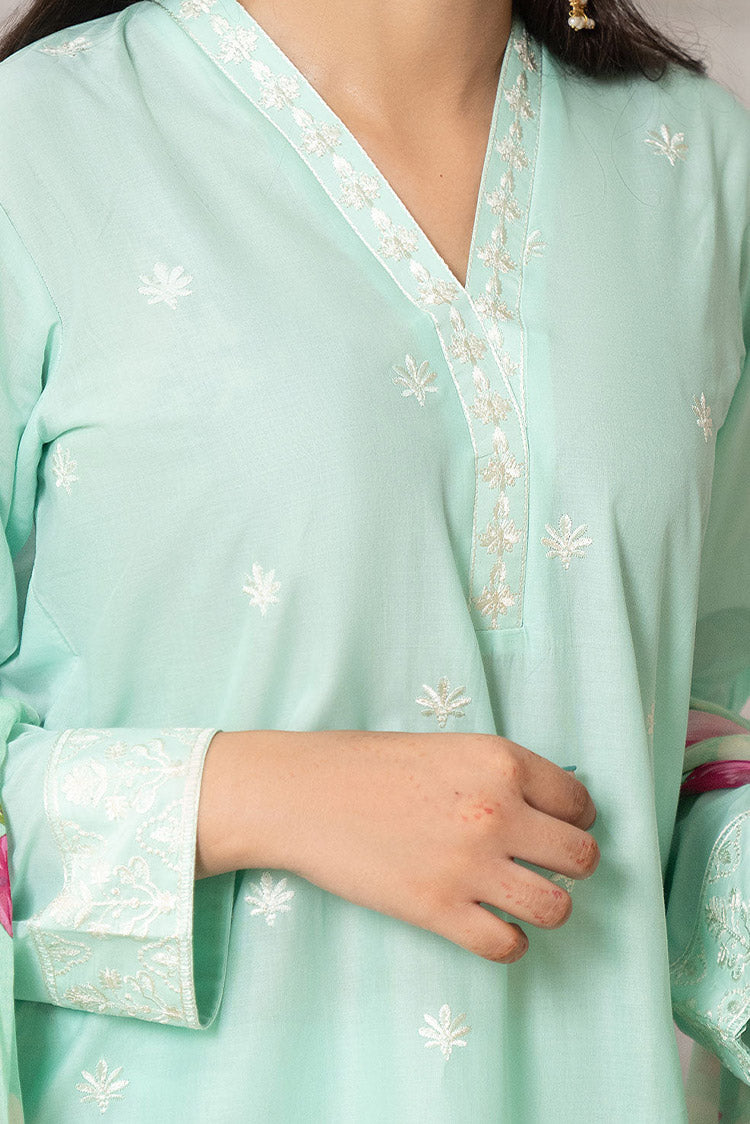 Picture of Safwa - CCS 09 Crystal Cambric 3 Piece Embroidered Collection Vol 01 - Available at Raja Sahib