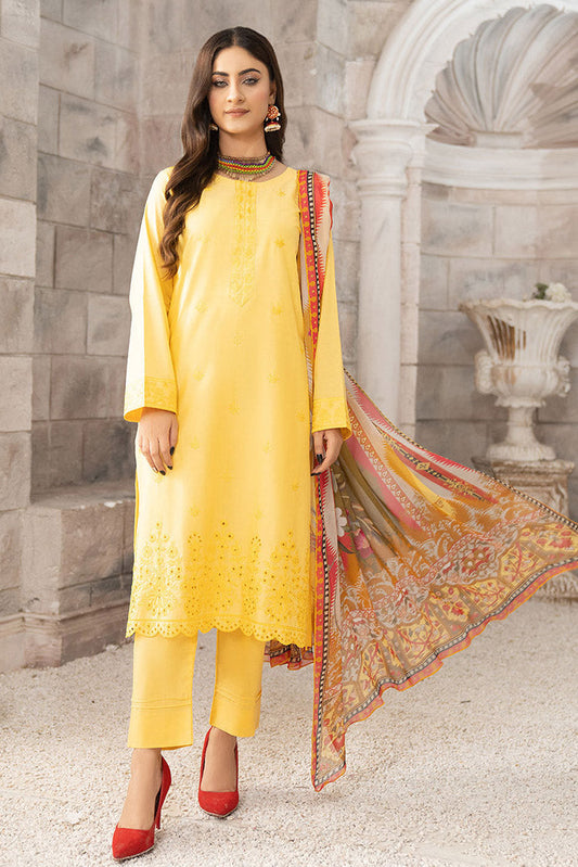 Picture of Safwa - CCS 10 Crystal Cambric 3 Piece Embroidered Collection Vol 01 - Available at Raja Sahib