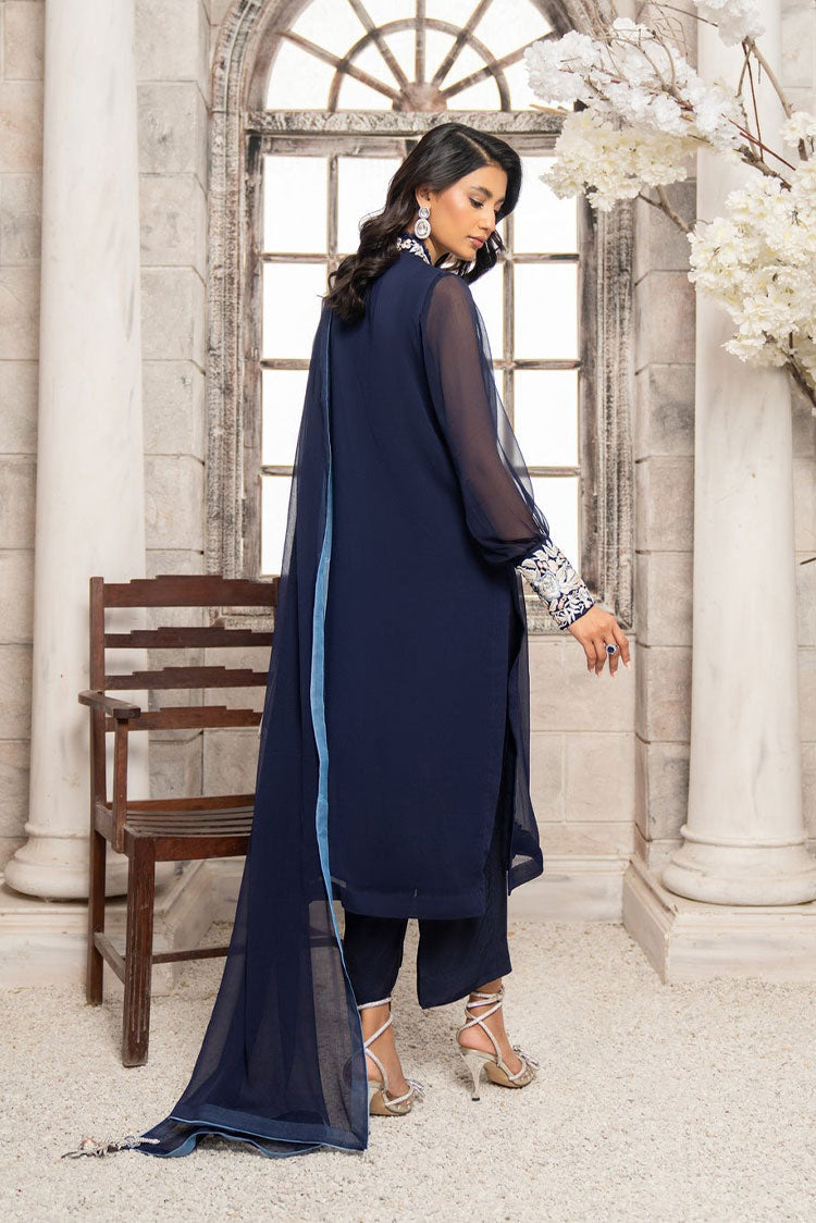 Picture of Hemstitch - Chiffon Pret Collection - Blue Bell - Available at Raja Sahib