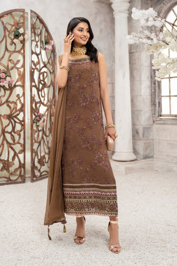 Picture of Hemstitch - Chiffon Pret Collection - Brunette - Available at Raja Sahib