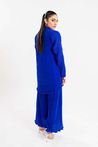 Claire Pleated Silk Collection - Azure
