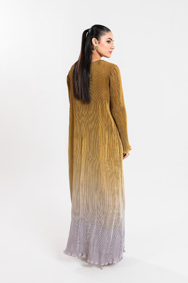 Picture of Maria Osama Khan - Claire Pleated Silk Collection - Honeycomb - Available at Raja Sahib