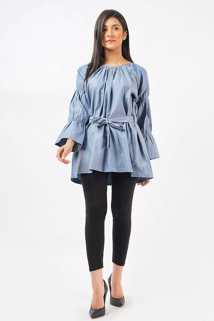 Picture of Ellena - Cotton Chambray Top - Available at Raja Sahib