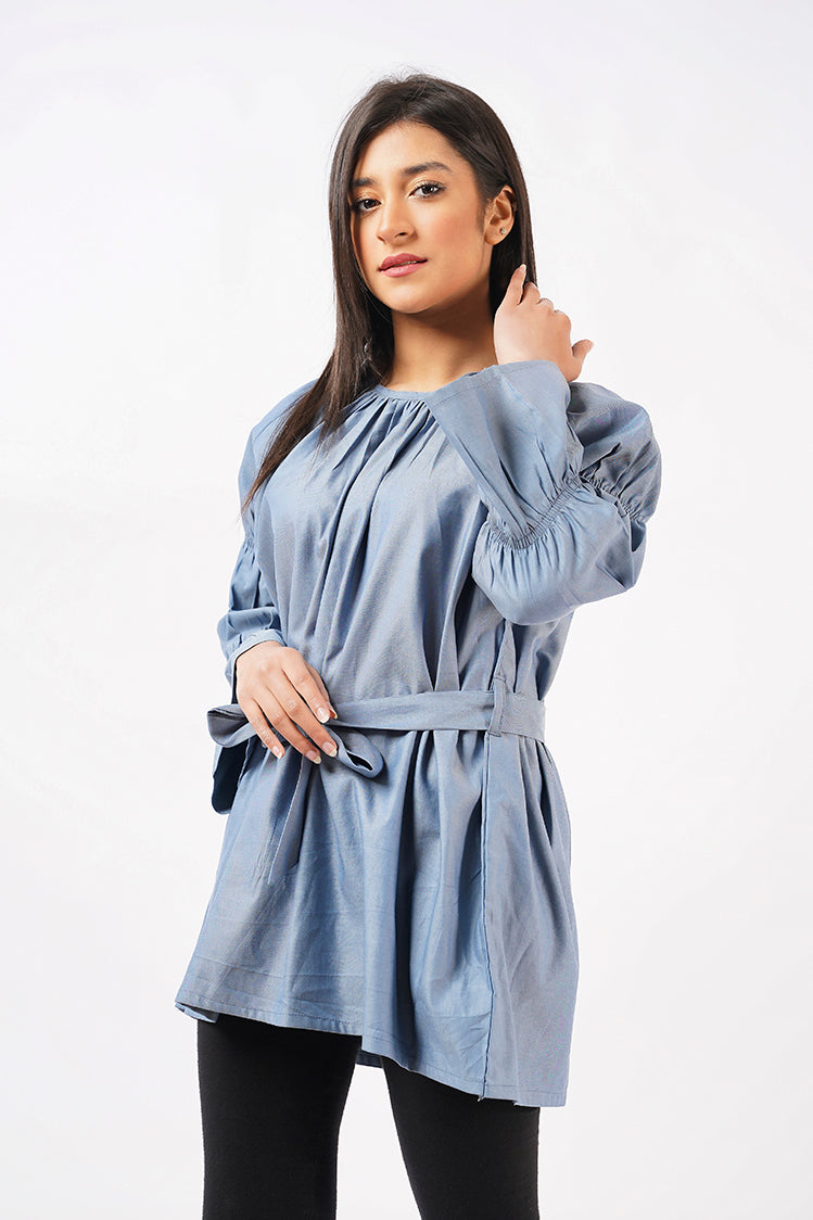 Picture of Ellena - Cotton Chambray Top - Available at Raja Sahib