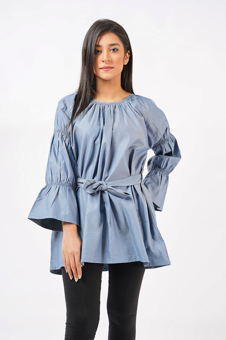 Picture of Ellena - Cotton Chambray Top - Available at Raja Sahib