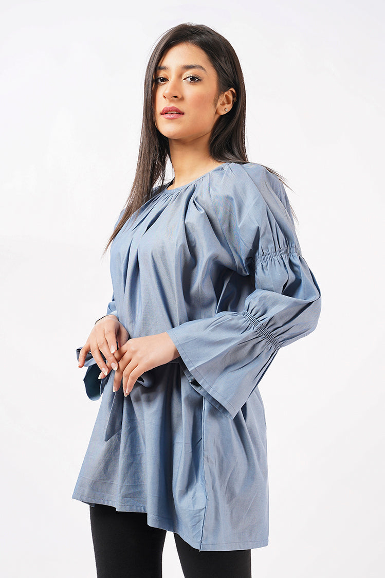 Picture of Ellena - Cotton Chambray Top - Available at Raja Sahib