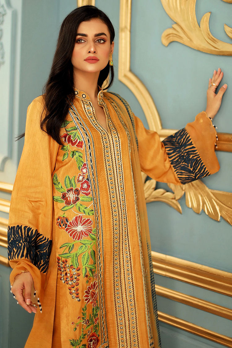 Picture of Shanyera - D2-Mustard Radiance Aria Winter Pret Collection - Available at Raja Sahib