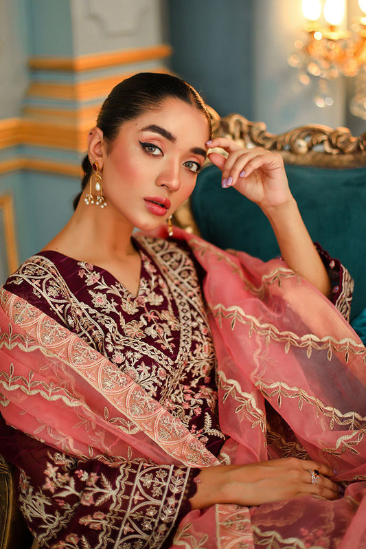 Picture of Shanyera - D4-Plum Splendor Aria Winter Pret Collection - Available at Raja Sahib