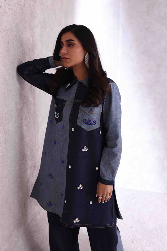 Picture of RJS Pret - Leena Pret Collection - Denim - Available at Raja Sahib