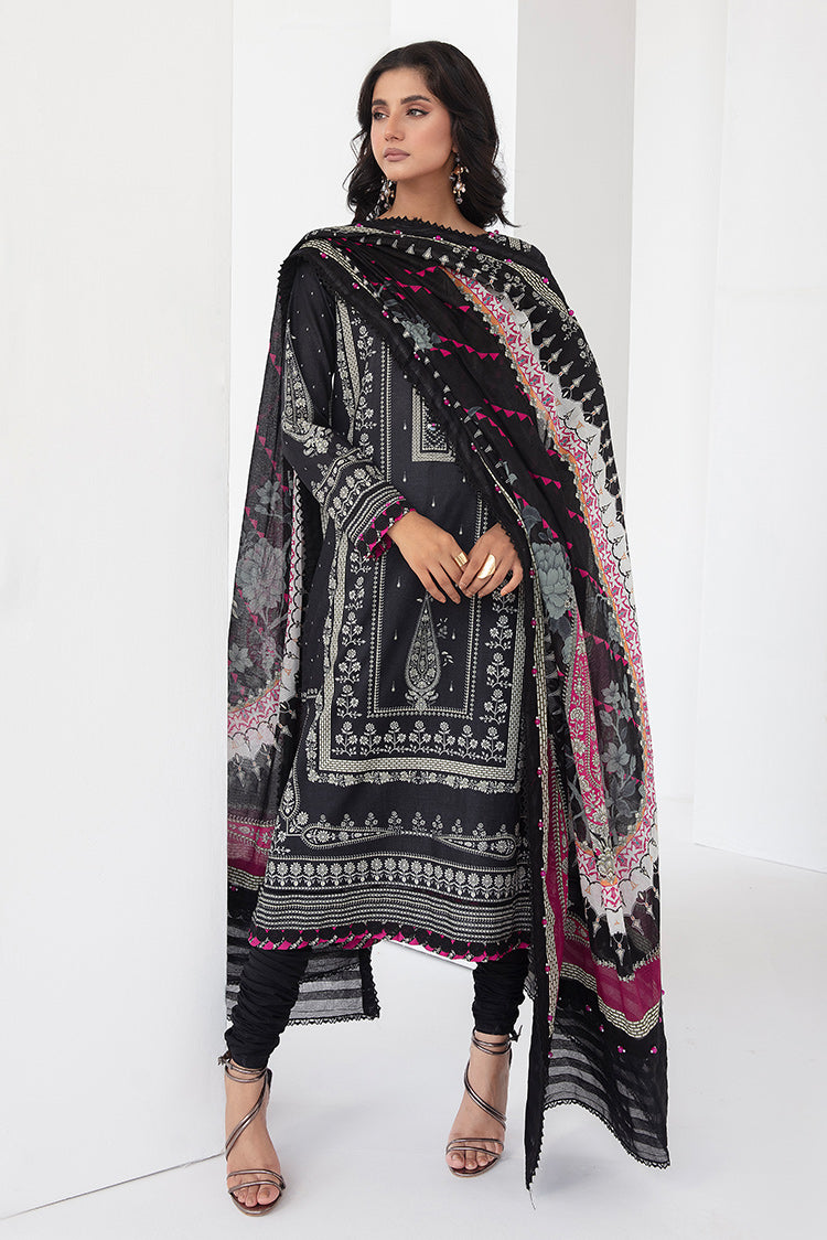 Picture of 3-PC Unstitched Digital Printed Lawn Suit - Available at Raja Sahib