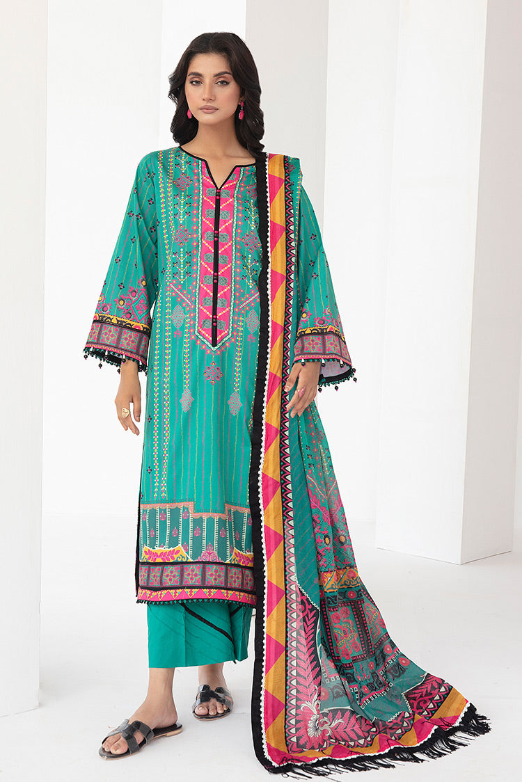 Picture of Ellena - 3-PC Unstitched Digital Printed Lawn Suit - Available at Raja Sahib