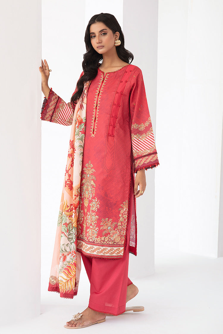 Picture of 3-PC Unstitched Digital Printed Lawn Suit - Available at Raja Sahib