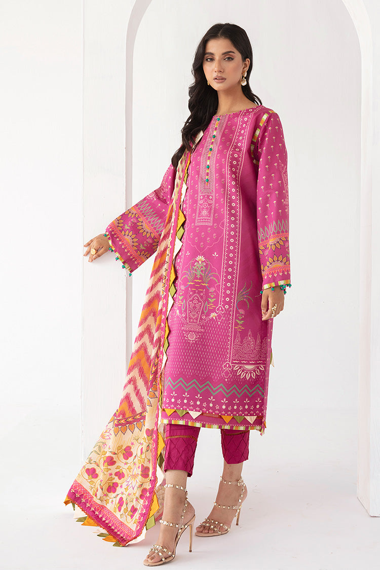 Picture of 3-PC Unstitched Digital Printed Lawn Suit - Available at Raja Sahib