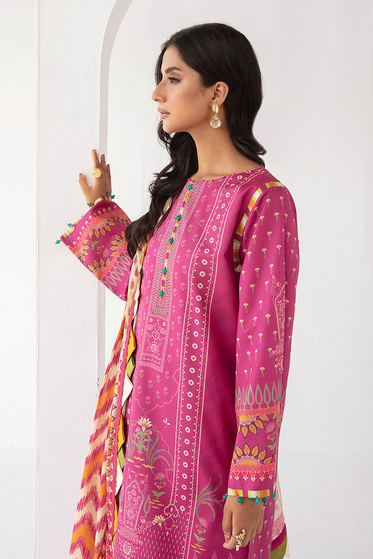 Picture of 3-PC Unstitched Digital Printed Lawn Suit - Available at Raja Sahib