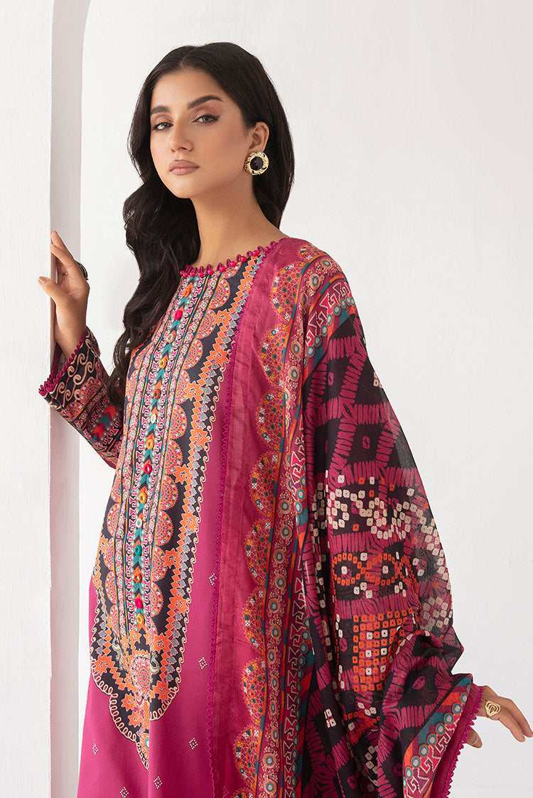 Picture of 3-PC Unstitched Digital Printed Lawn Suit - Available at Raja Sahib