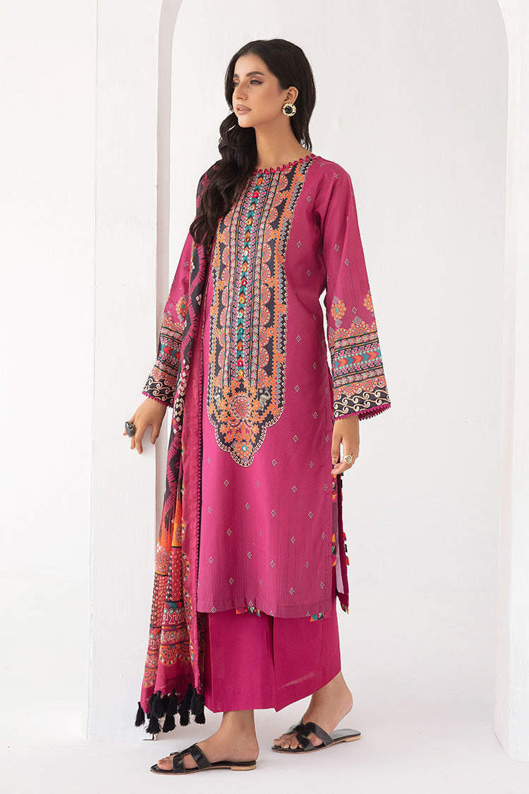 Picture of 3-PC Unstitched Digital Printed Lawn Suit - Available at Raja Sahib